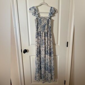 Blue Floral Maxi Dress